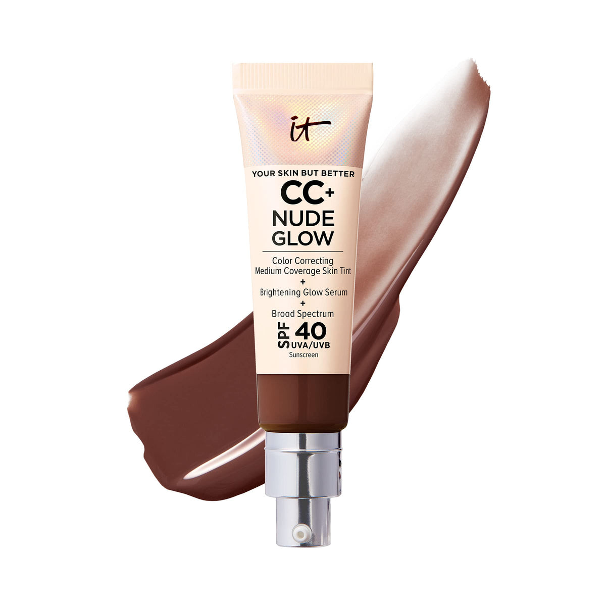 It Cosmetics Cc+ Nude Glow Foundation + Serum Spf 40, Deep Bronze, 1.08 Fl Oz - Niacinamide, Hy