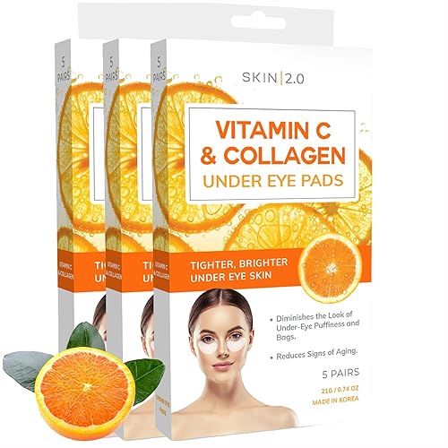 Skin 2.0 Vitamin C & Collagen Under Eye Patches - Brightens Dark Circles, 15 Pairs