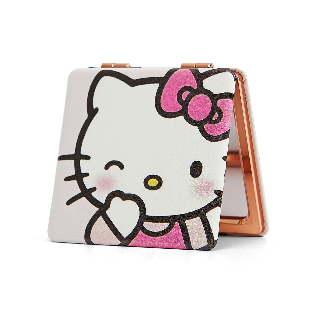 Cute Compact Mirror By Piurlzw - Rose Gold Pu, 1X/3X Magnifying, Perfect Travel Makeup Gift