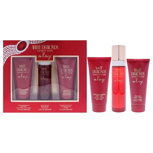 Elizabeth Taylor White Diamonds En Rouge Gift Set - 3.3Oz Edt, Body Lotion & Wash