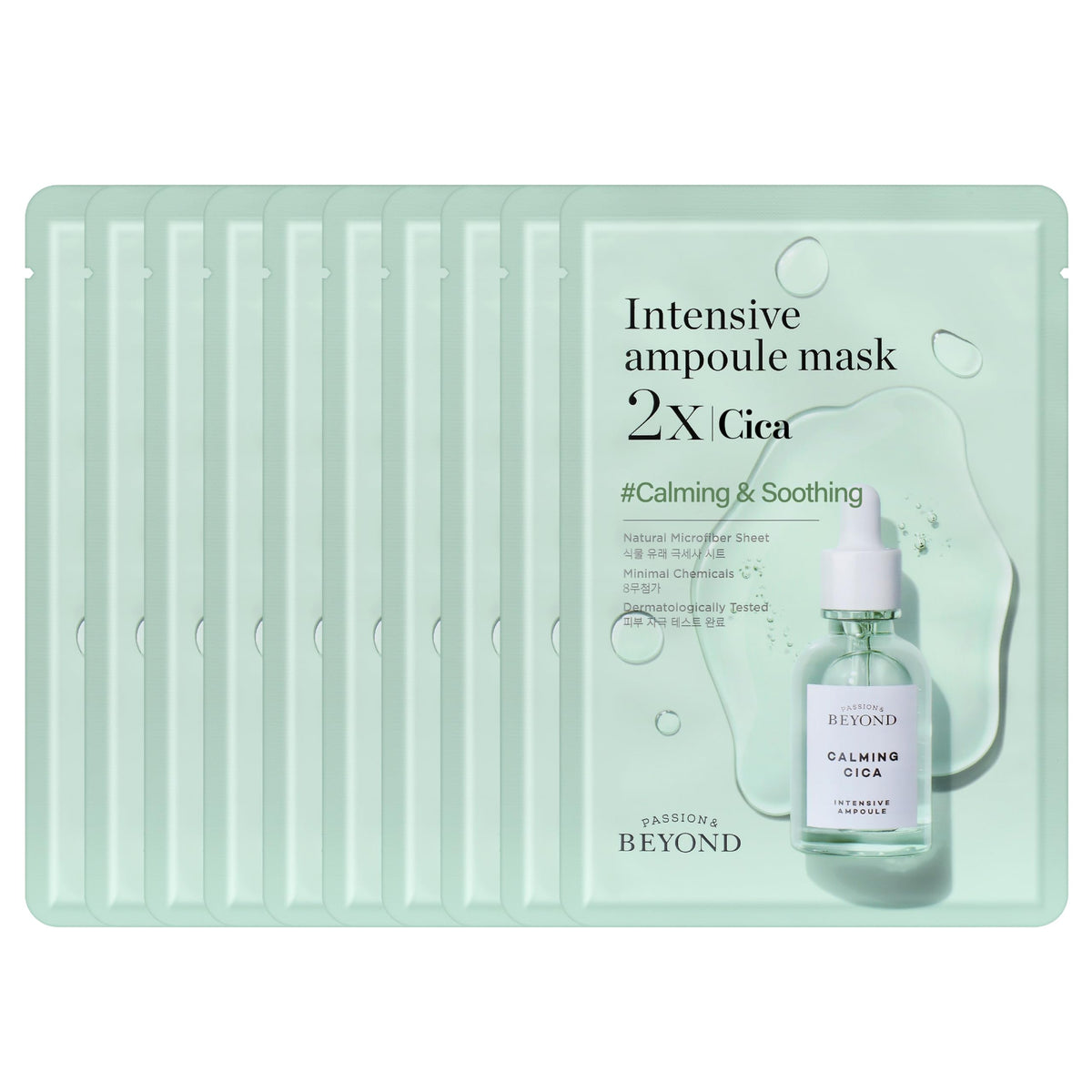 Eco Beyond 10 Count Cica Intensive Ampoule Mask - Soothing & Moisturizing For Sensitive Skin