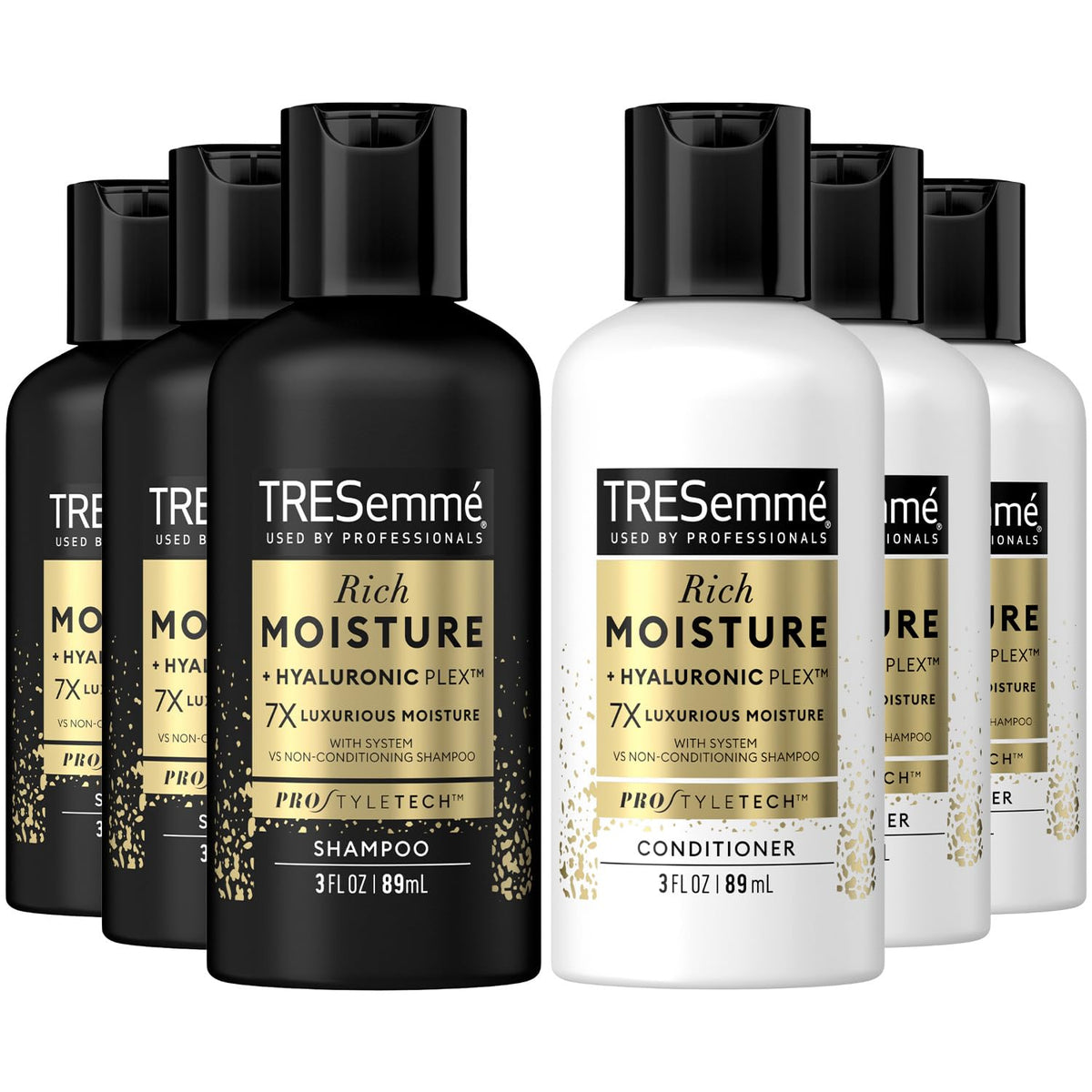 Tresemmé Travel Size Shampoo & Conditioner Set, Sulfate-Free, Moisture Rich, 3 Oz (6 Pack)