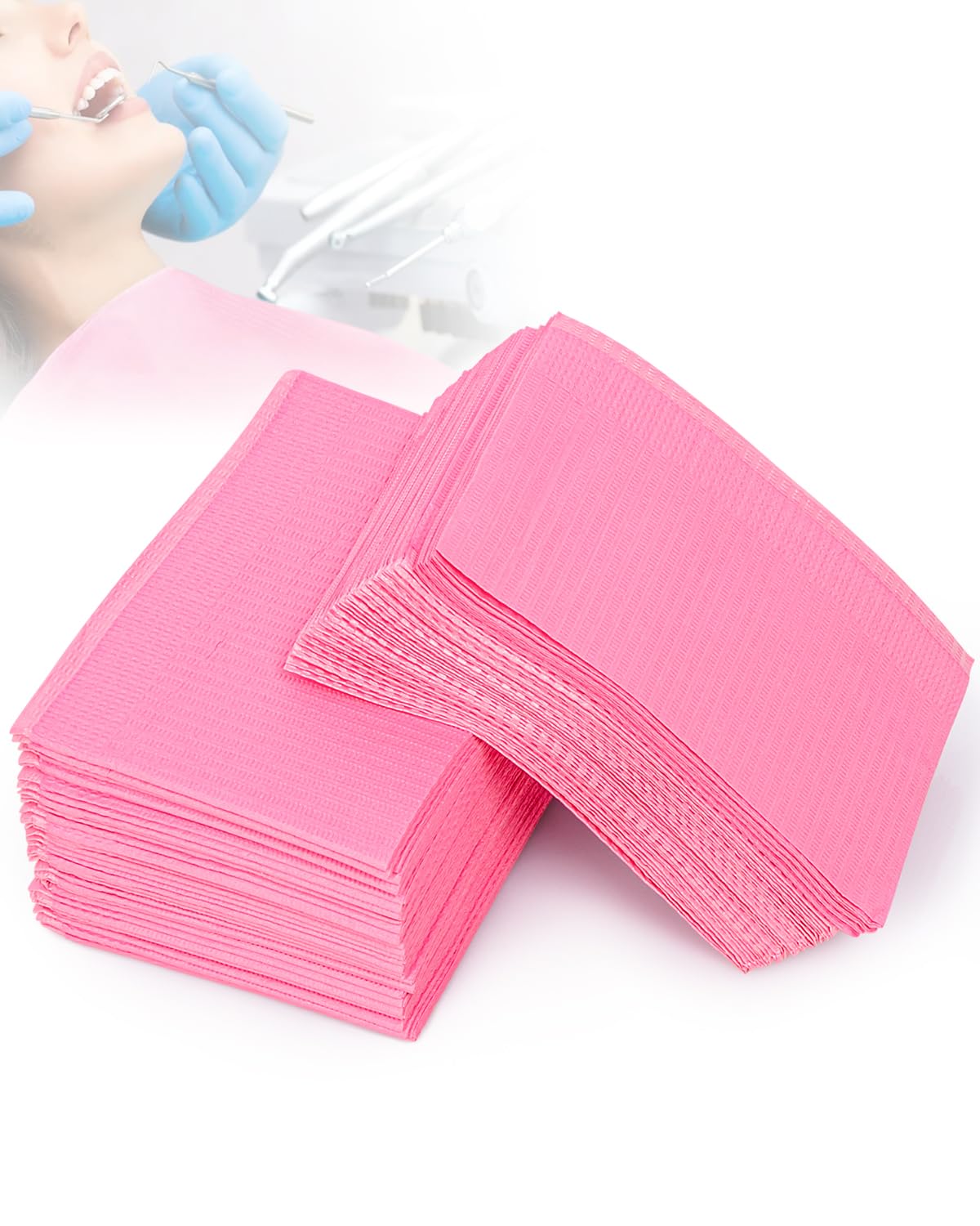 Funfe 125Pcs Waterproof Nail Tips Art Table Towels, Pink Disposable Cushions For Salon