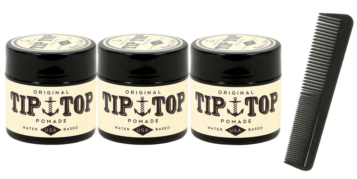 Tip Top Original Water Based Pomade - 4.25Oz Pack Of 3 For Strong Hold And Shine