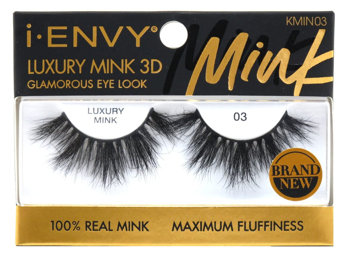 Kiss Luxury Mink 3D Lashes 03 - Pack Of 6, Soft & Fluffy, Perfect For Glam Looks