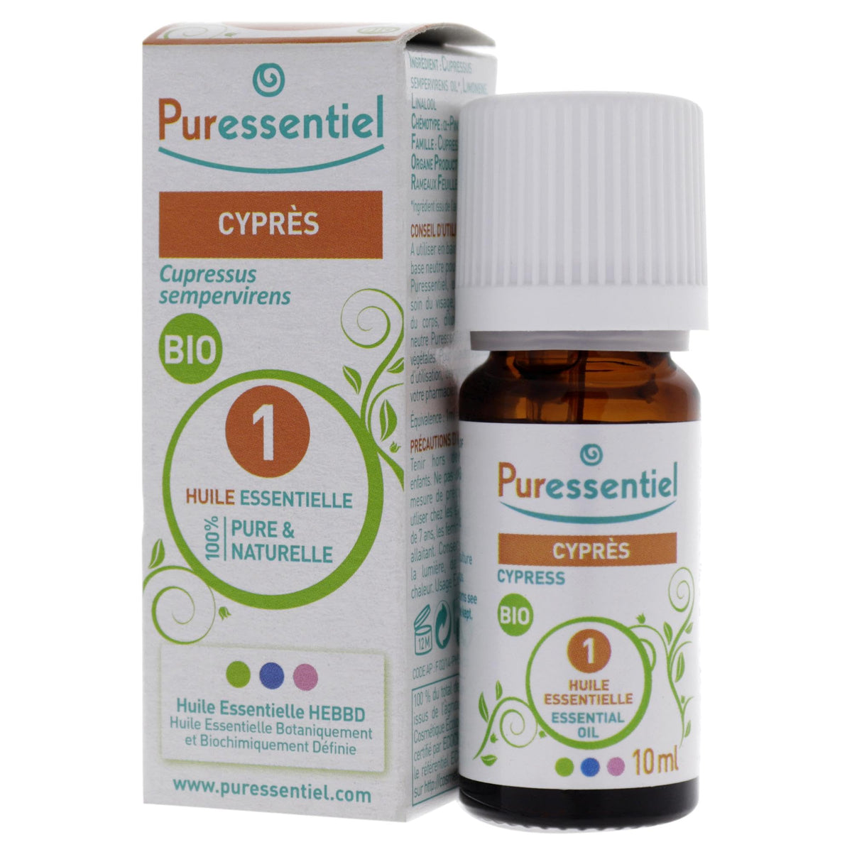 Puressentiel Organic Cypress Essential Oil for Unisex - 0.3 oz Aromatherapy Oil