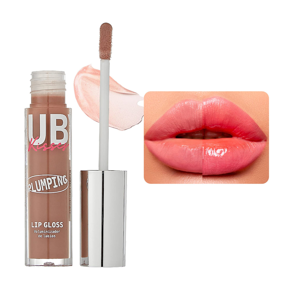 Ruby Kisses Plumping Lip Gloss - Hydrating, Voluminous, High-Shine, Nude, 0.15 Fl Oz.