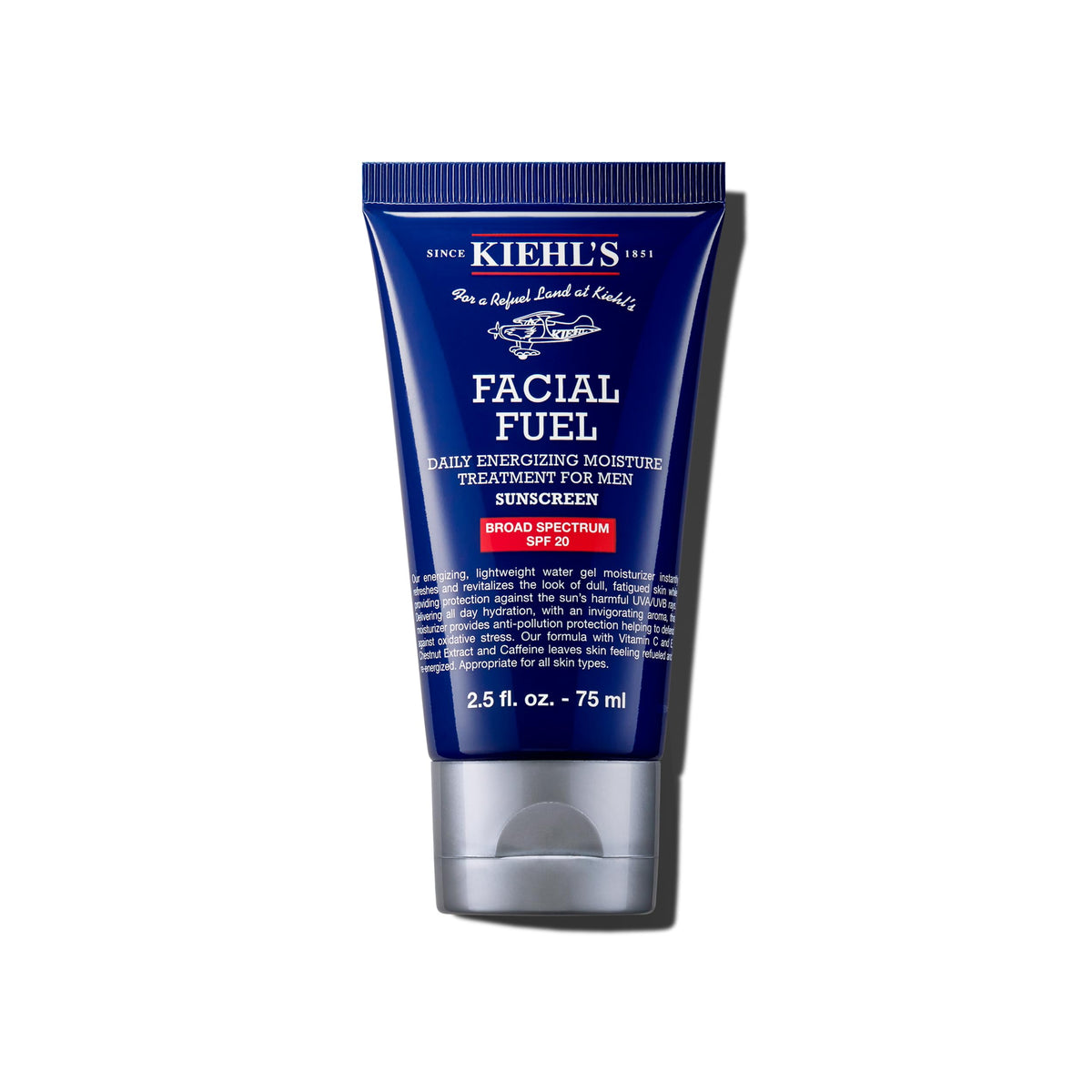 Kiehl'S Facial Fuel Moisturizer Spf 20 For Men, Hydrating Lotion With Caffeine & Vitamin C, 2.