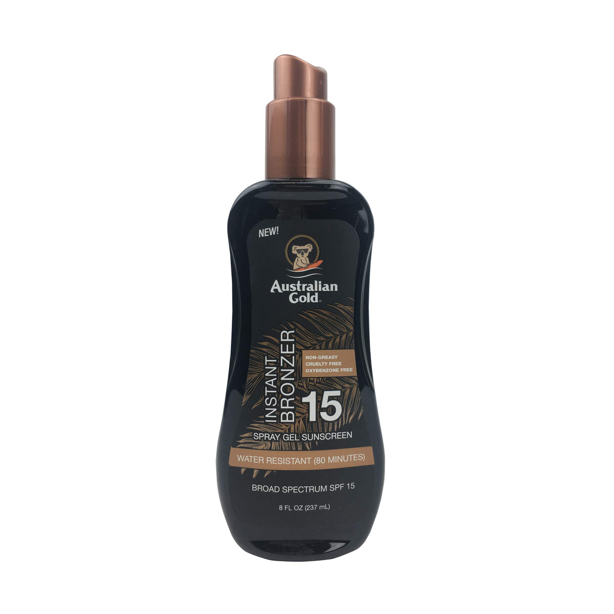 Australian Gold Spf 15 Spray Gel Sunscreen, 8 Fl Oz - Broad Spectrum, Water Resistant, Non-Greasy