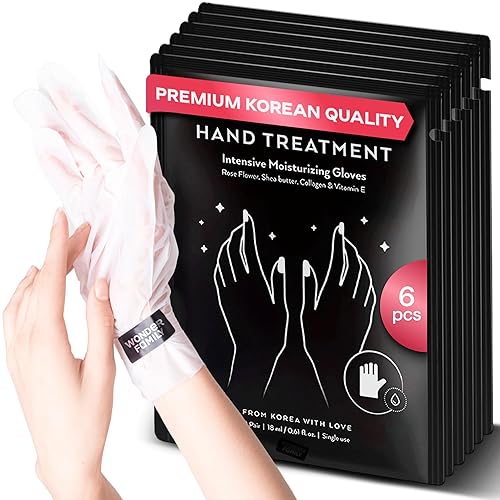 Wonder Family Hand Moisturizing Gloves - Korean Hand Masks With Collagen, 6 Pack For Dry Hands