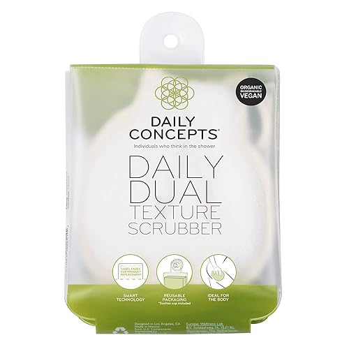 Daily Concepts Daily Dual Texture Scrubber - Exfoliating & Gentle Cleansing - Off White