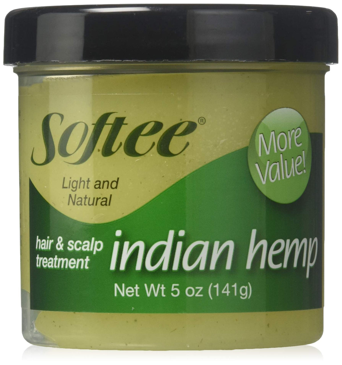 Softee Indian Hemp Hair & Scalp Treatment, 5 Ounce - Nourishing Green Formula