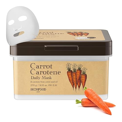 Skinfood Carrot Carotene Daily Sheet Mask - Hydrating, Soothing, 30 Count For Dry Skin