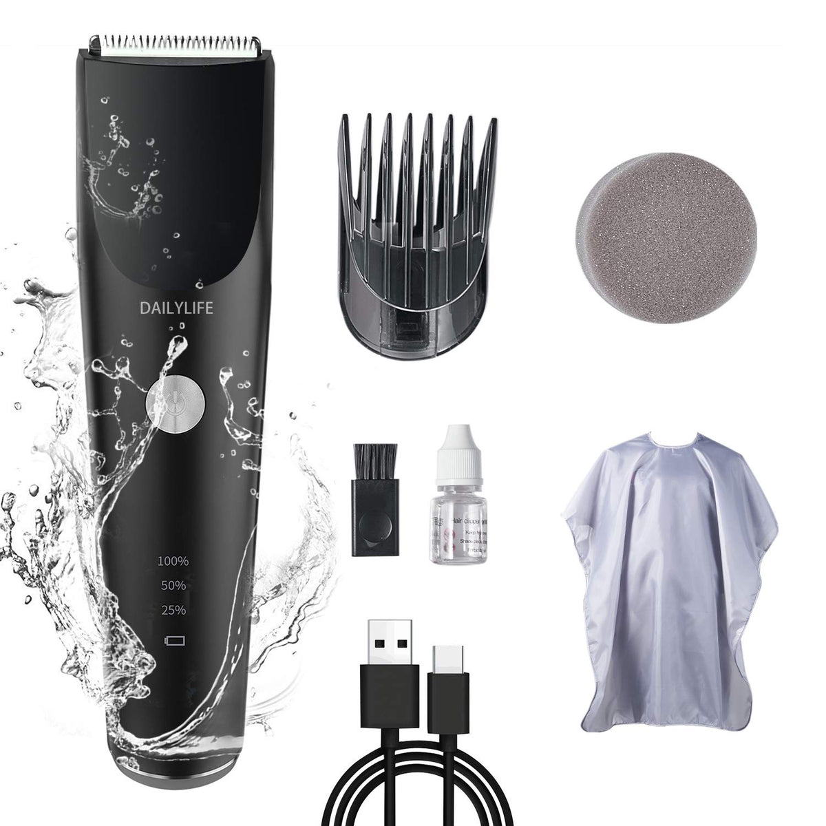 Dailylife Beard Trimmer For Men - Waterproof Hair Clipper Set, Rechargeable Grooming Razor