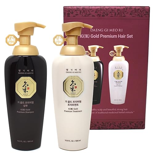 Daeng Gi Meo Ri Ki Gold Shampoo & Treatment Set, 500Ml - Promotes Hair Growth, Moisturizes Dry Hair