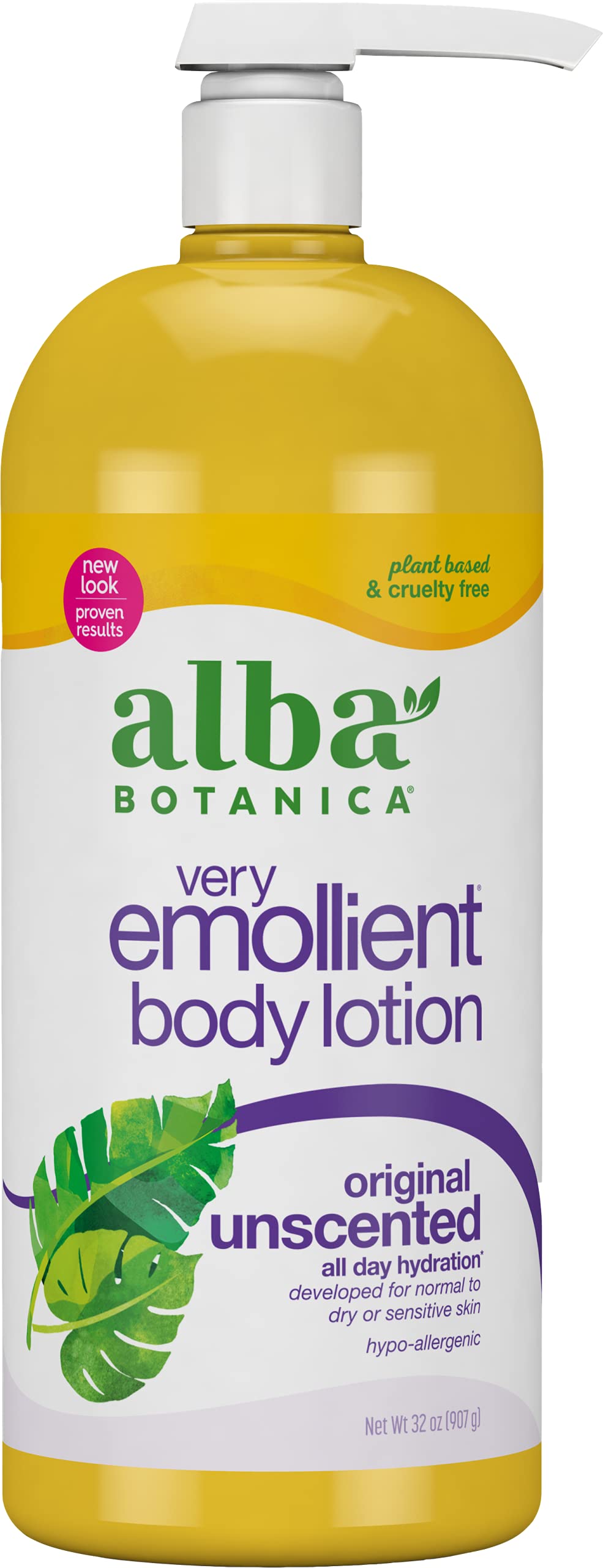 Alba Botanica Unscented Emollient Lotion, 32 Fl Oz - Moisturizing Skin Care