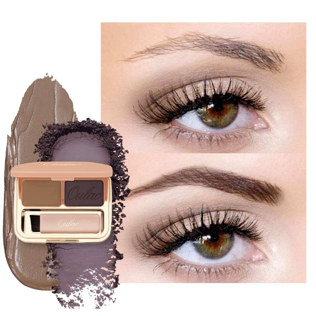 Oulac Waterproof Eyebrow Powder Kit With Brush, Strawburn, Long Lasting Natural Makeup 3.2G