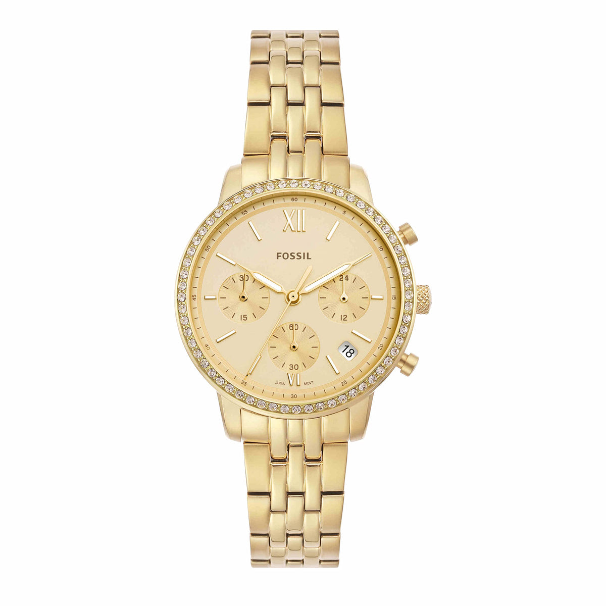 Fossil Women'S Gold Neutra Chronograph Quartz Watch Es5219 - Stylish Stainless Steel Timepiece