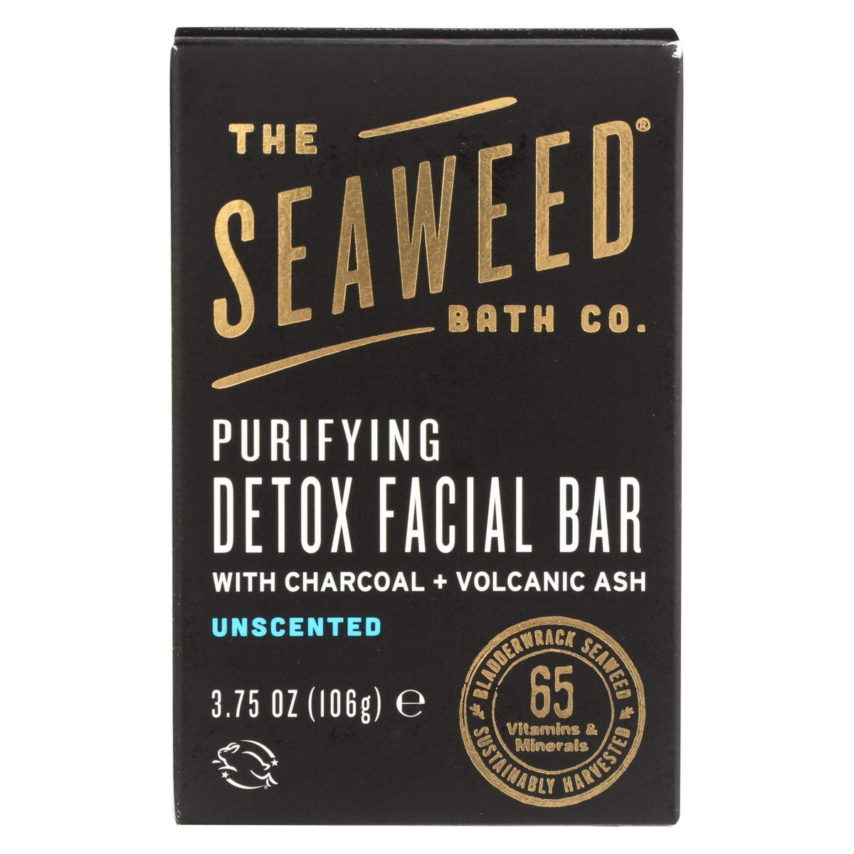 The Seaweed Bath Co. Unscented Purifying Detox Facial Bar - Pack Of 2, Black