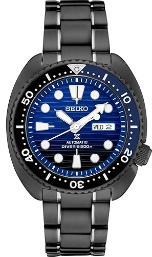 Seiko Prospex Srpd11 Black Ion-Plated Steel Automatic Diver'S Watch - Blue Dial