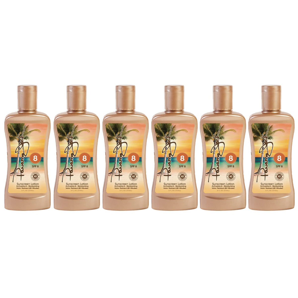 Panama Jack Spf 8 Sunscreen Tanning Lotion, Paba & Paraben Free, 6 Fl Oz, Pack Of 6