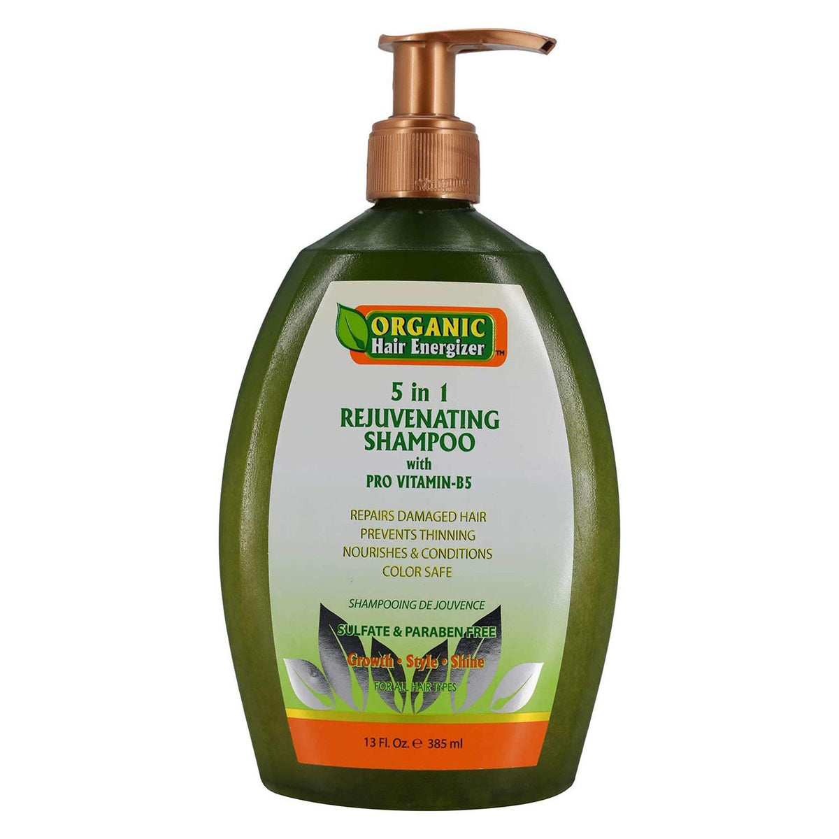 Organic Hair Energizer 5-In-1 Rejuvenating Shampoo, 13 Oz - Nourishing Green Formula