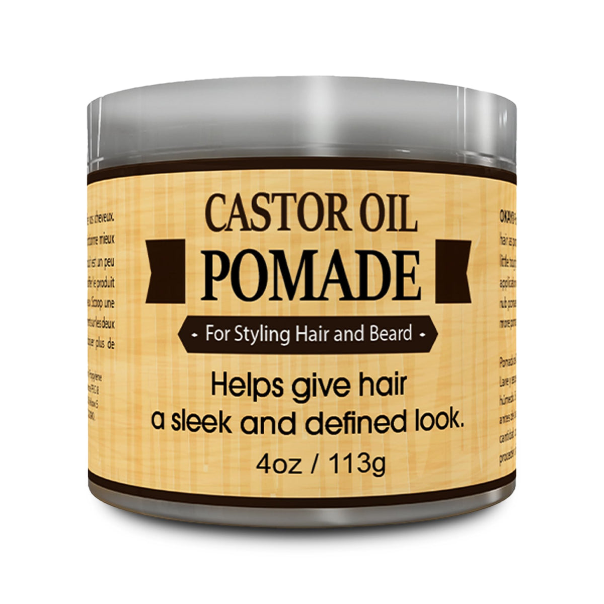 Okay-Men Castor Oil Beard And Hair Pomade 4Oz - Nourishing, Brown, All-Natural Styling Product