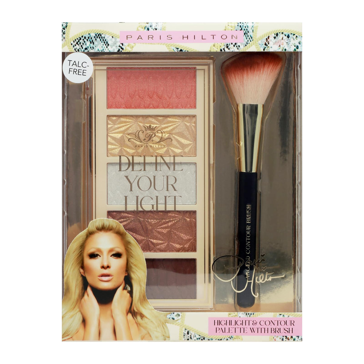 Paris Hilton Define Your Light Set - Highlighter, Blush, Bronzer & Contour Palette With Brush