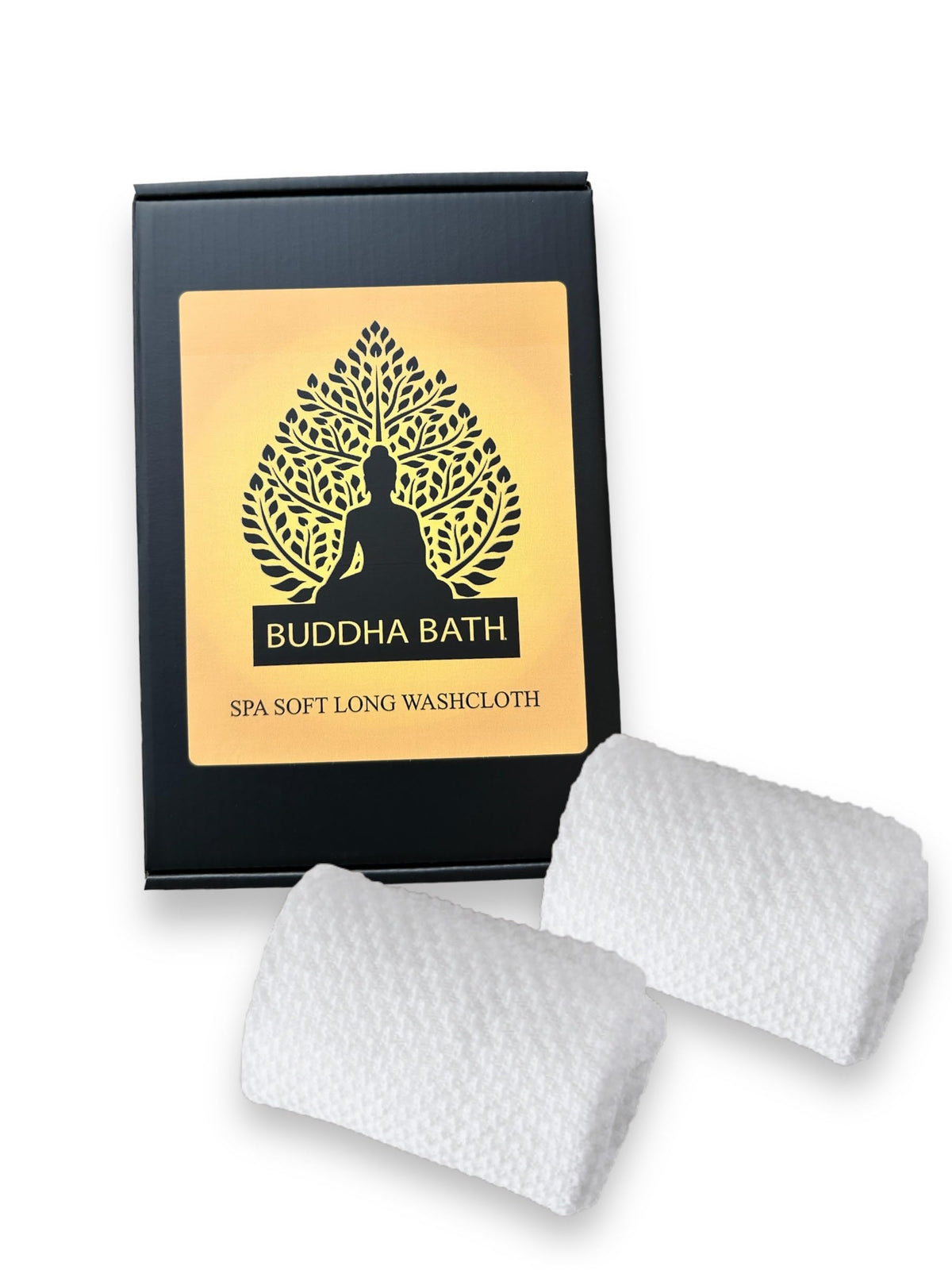 Buddha Bath Spa Soft White Shower Towel Washcloth - 2 Pack For Face And Body Care