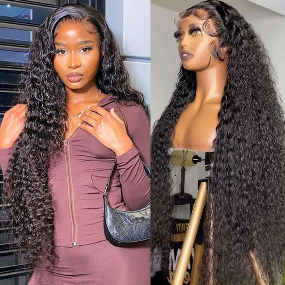 Lemoda 30 Inch 13X4 Water Wave Lace Frontal Wig - Hd Transparent Human Hair, Pre Plucked, Deep Wave