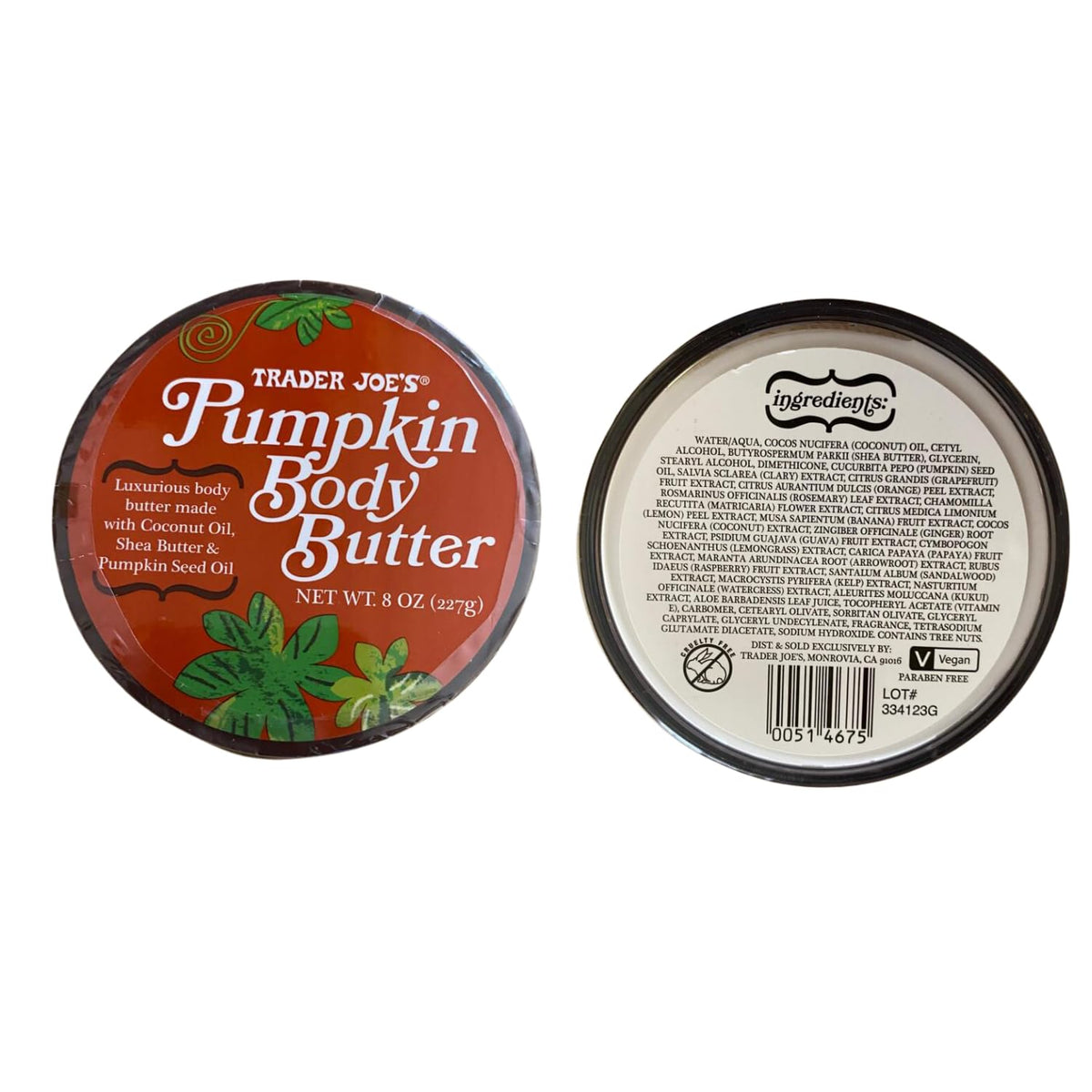 Tj'S Pumpkin Body Butter, 8 Oz (2 Pack) - Moisturizing, Rich & Creamy Skin Care