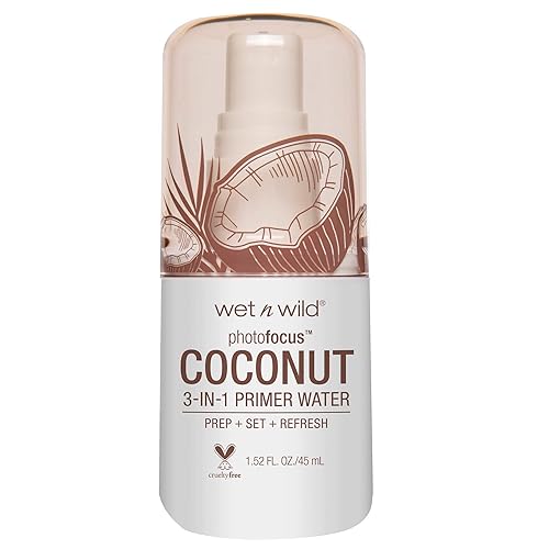 Wet N Wild Photo Focus Primer Water, Coconut - Hydrating Makeup Primer, 1.52 Fl Oz