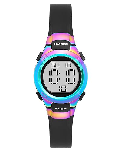 Armitron Sport Women'S Digital Chronograph Watch, Black/Iridescent Resin Strap, 45/7012