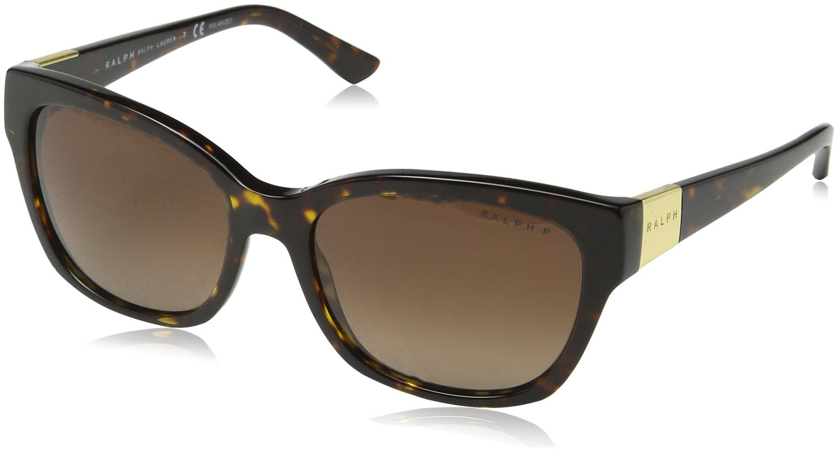 Ralph By Ralph Lauren Women'S Polarized Square Sunglasses, Dark Tortoise, 55Mm