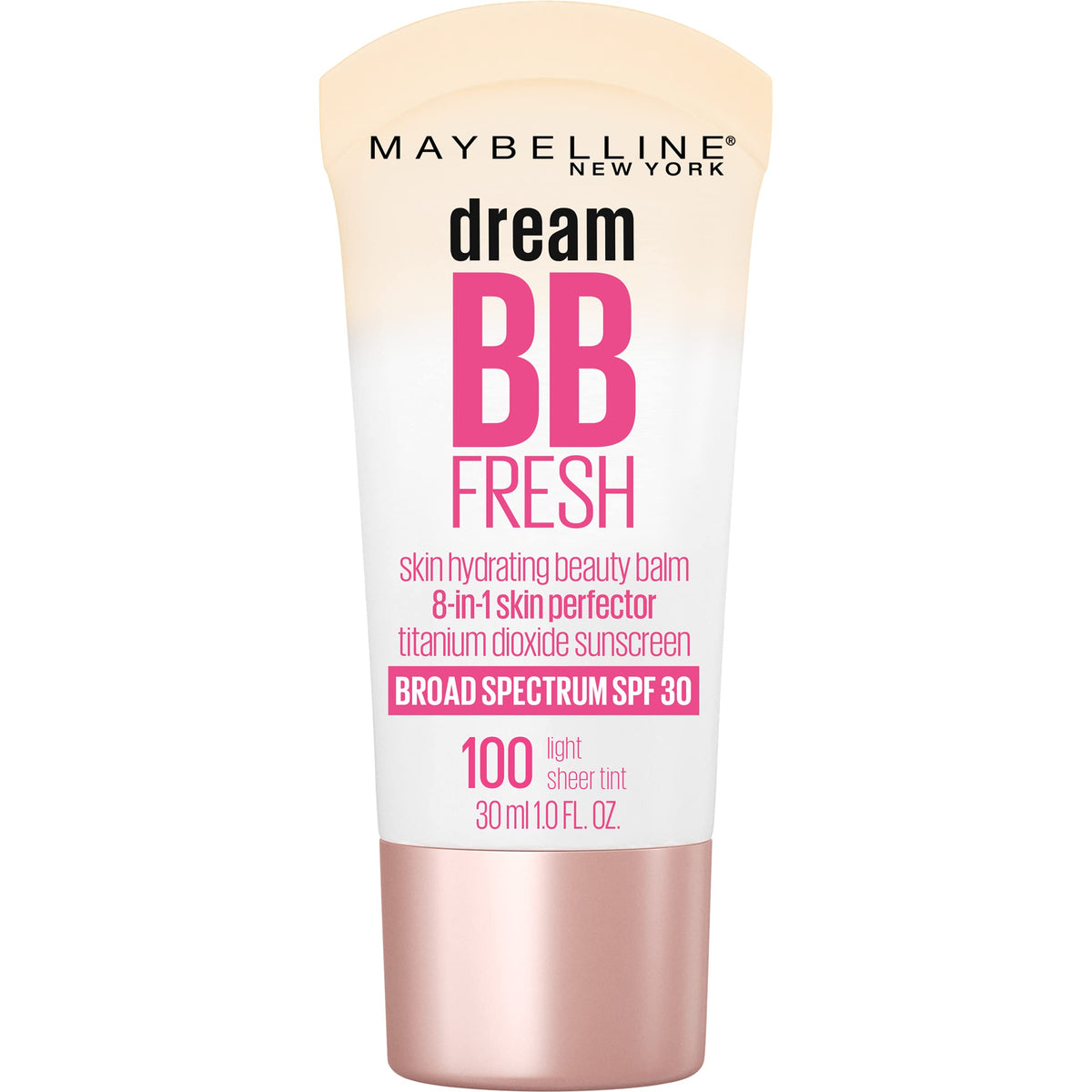 Maybelline Dream Fresh Bb Cream, 8-In-1 Hydrating Beauty Balm, Spf 30, Light, 1 Fl Oz