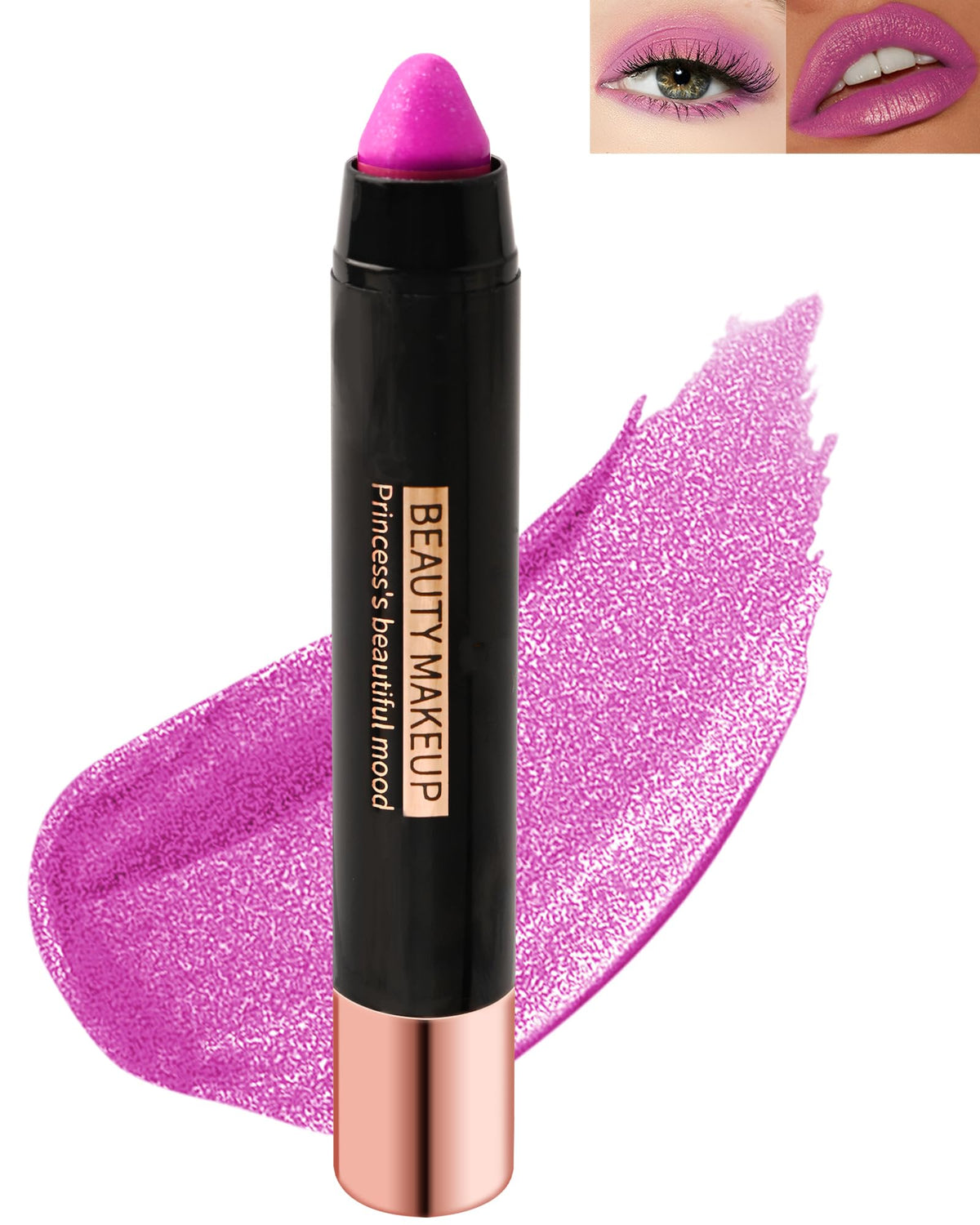 Lestpola Metallic Diamond Glitter Matte Lipstick Crayon - Long Lasting Red Creamy Lip Gloss