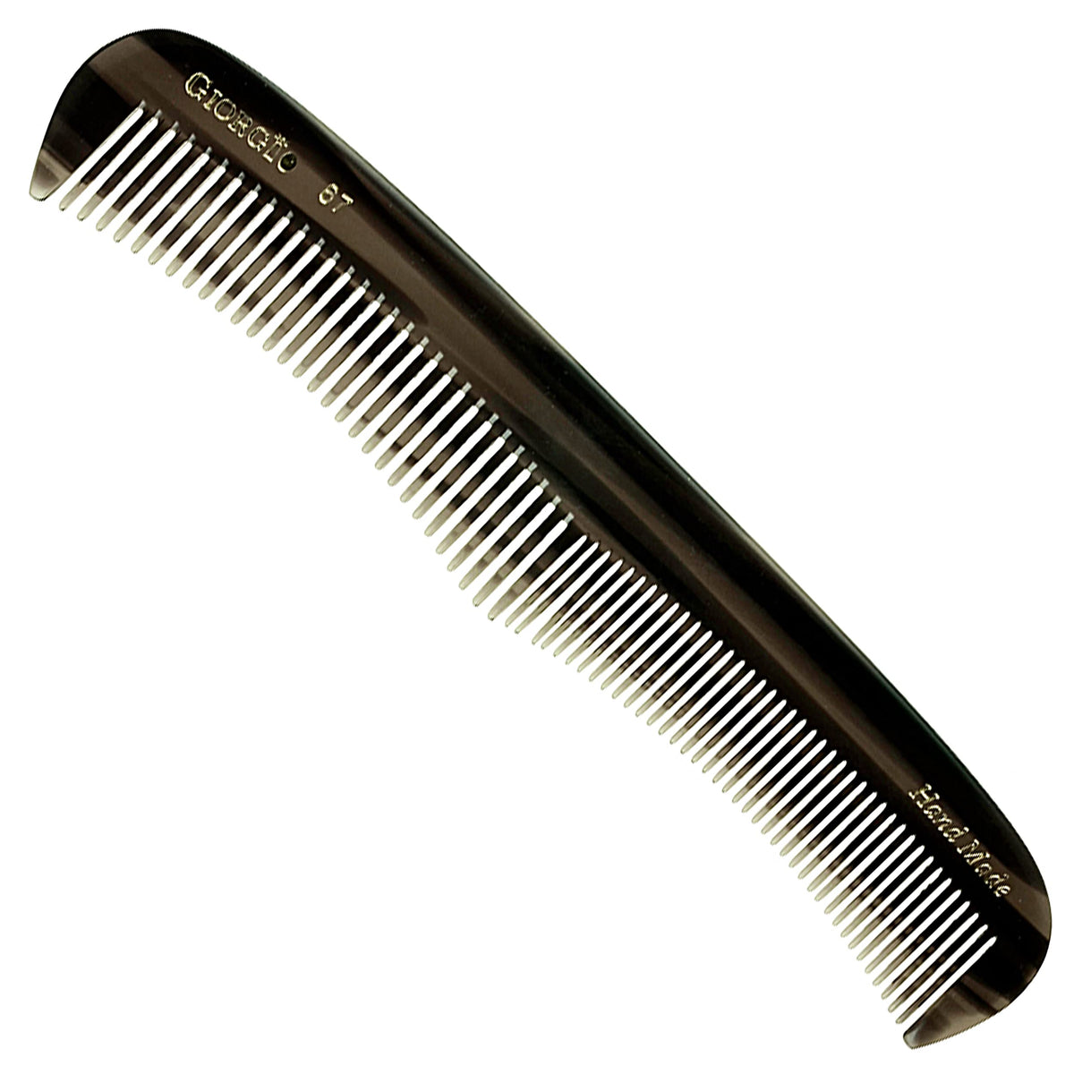 Giorgio G67 Contour Comb - 7&quot; Fine & Wide Tooth Hair Comb For Men, Women & Kids - Handmade Cellulo