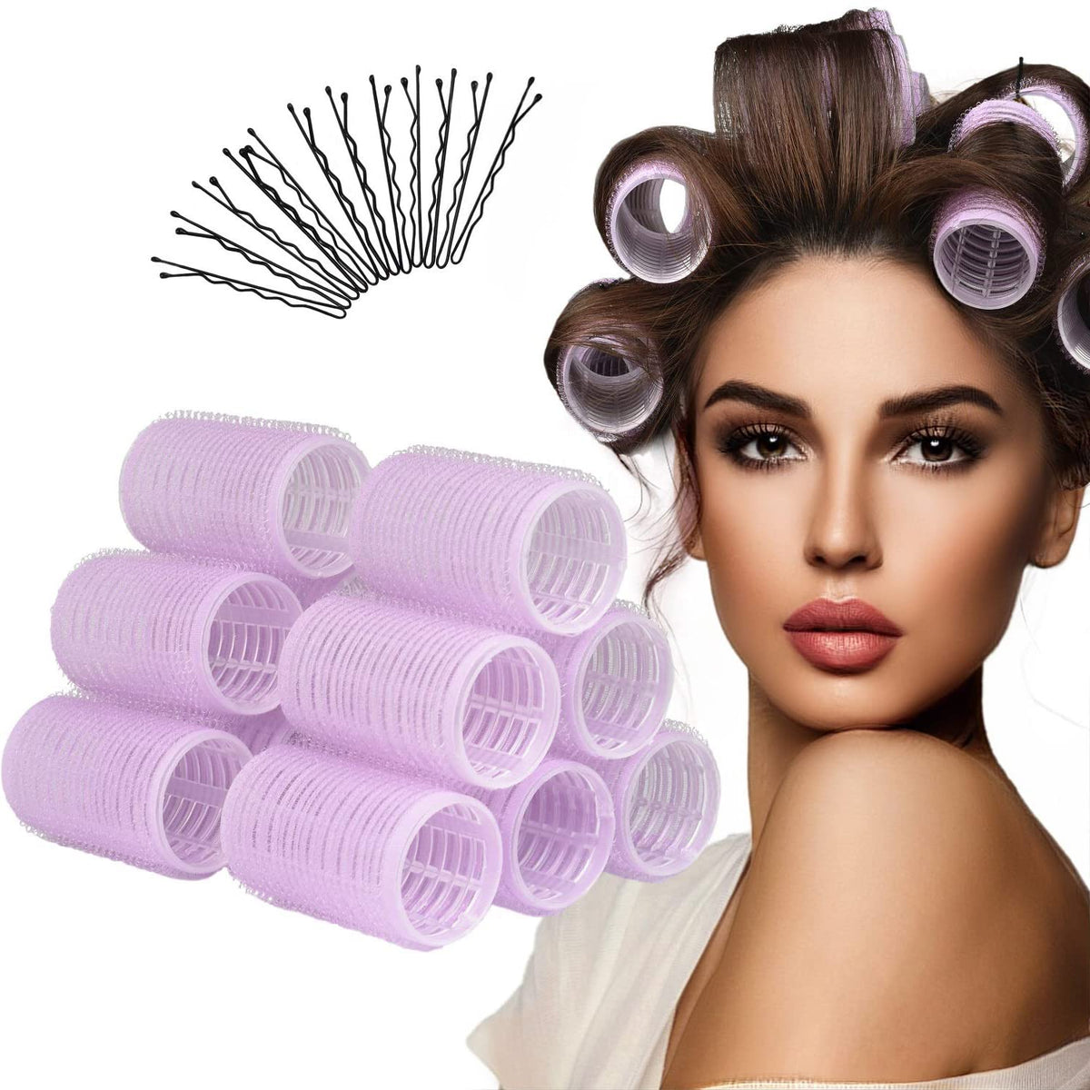 Bevisun Hair Rollers, 12 Pack Self Grip Curlers for Women, Medium Size DIY Hairstyle