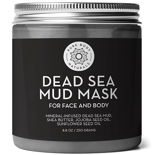 Pure Body Naturals Dead Sea Mud Mask - Acne & Oily Skin Treatment - 8.8 Fl Oz