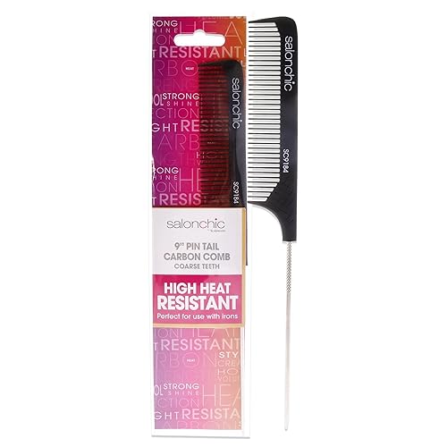 SalonChic High Heat Resistant Pin Tail Comb - Coarse Teeth, Unisex, 1 Pc