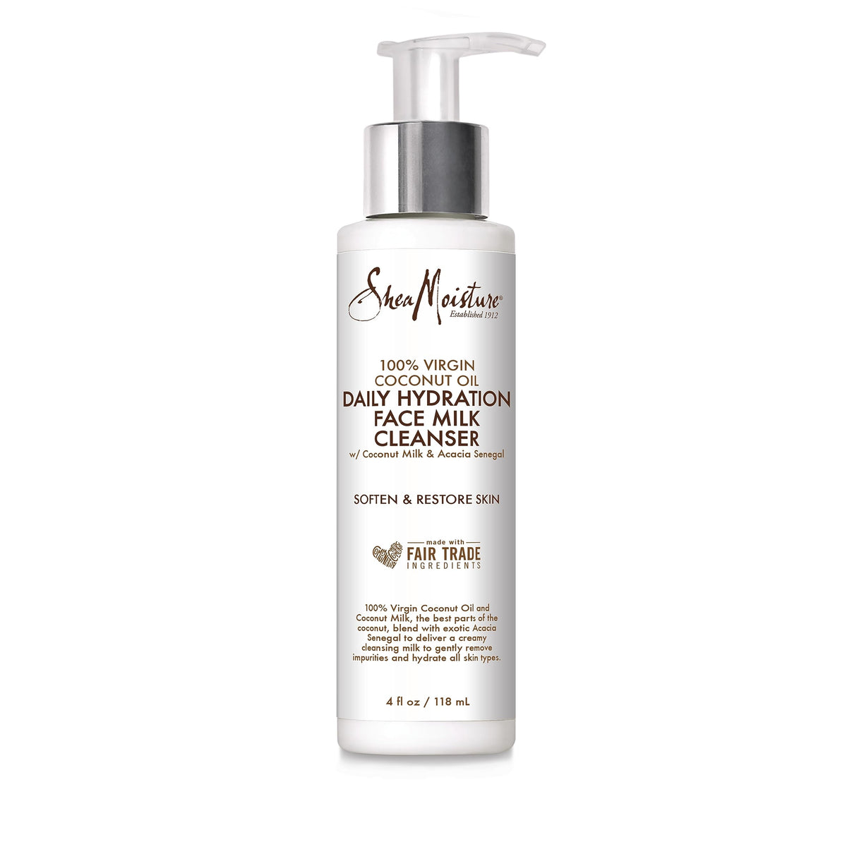 Sheamoisture Hydrating Face Wash - 100% Virgin Coconut Oil & Coconut Milk, 4 Fl Oz