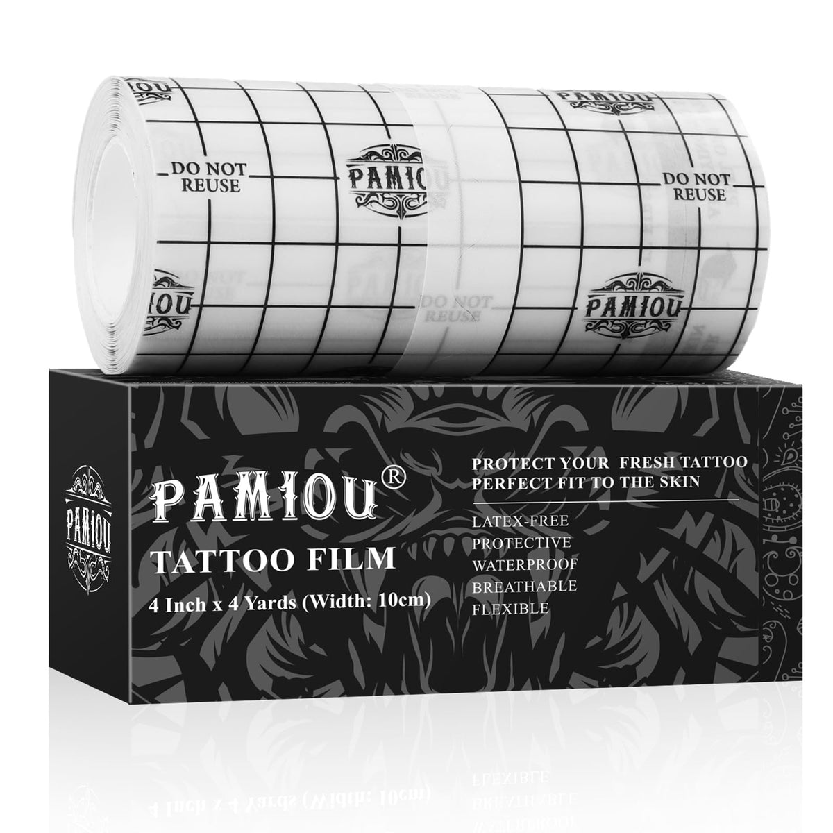 Pamiou Tattoo Cover Up Patch - 4&quot;X4 Yards, Waterproof, Breathable, Latex-Free Aftercare Tape