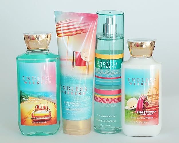 Bath & Body Works Endless Weekend Gift Set - Shower Gel, Body Cream, Lotion & Mist, 4 Piece Set