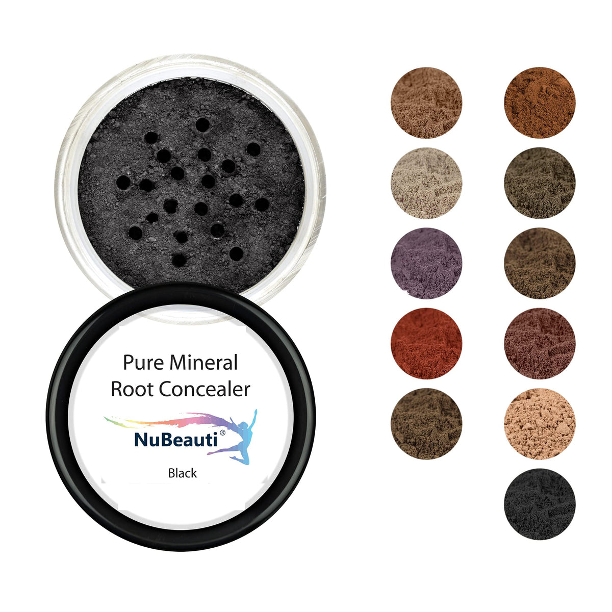 Nubeauti Hair Root Touch Up Powder - Black, 11 Shades, Zero Fragrance, Talc & Paraben Free