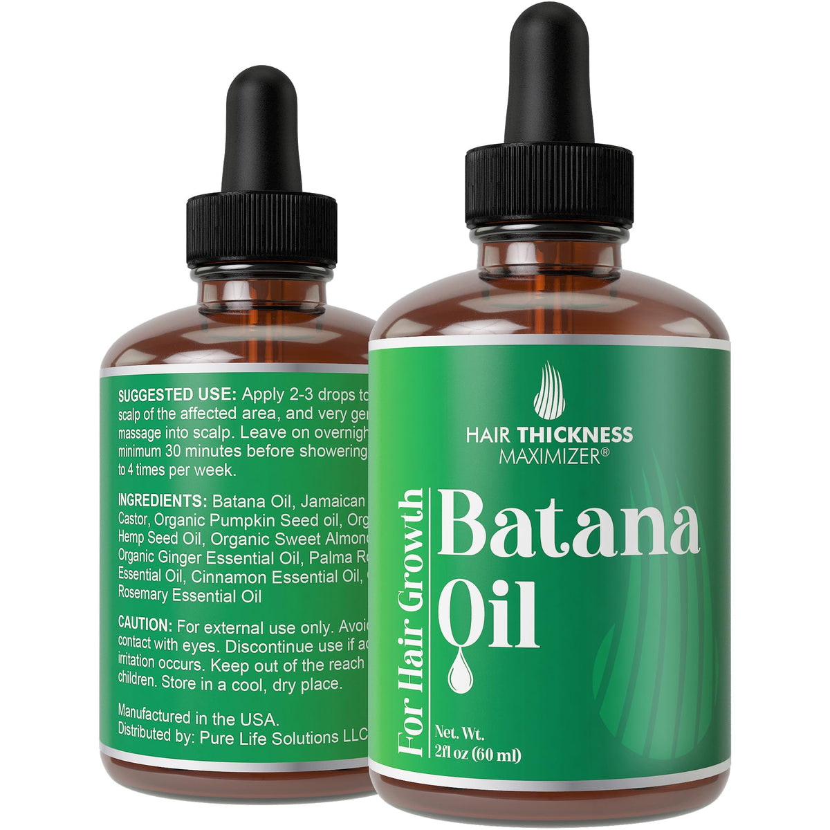 Hair Thickness Maximizer Batana Oil For Hair Growth - Jamaican Black Castor & Rosemary, 2Oz