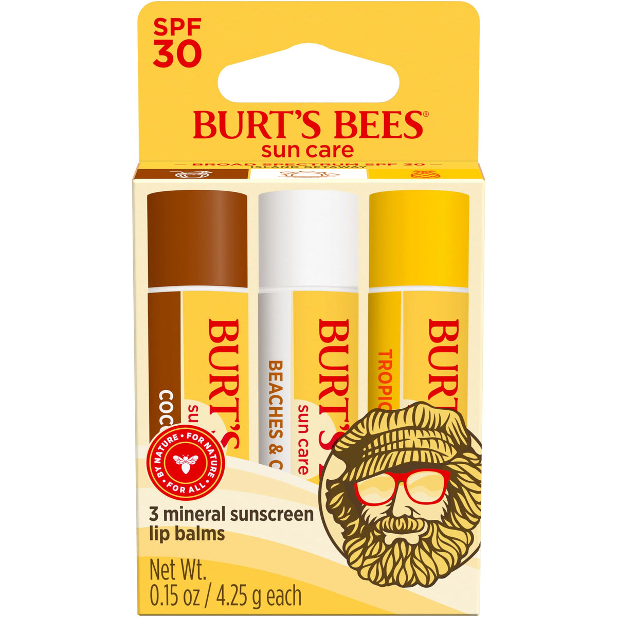 Burt'S Bees Spf 30 Lip Balm 3-Pack - Water-Resistant, Natural Conditioning Moisturizer