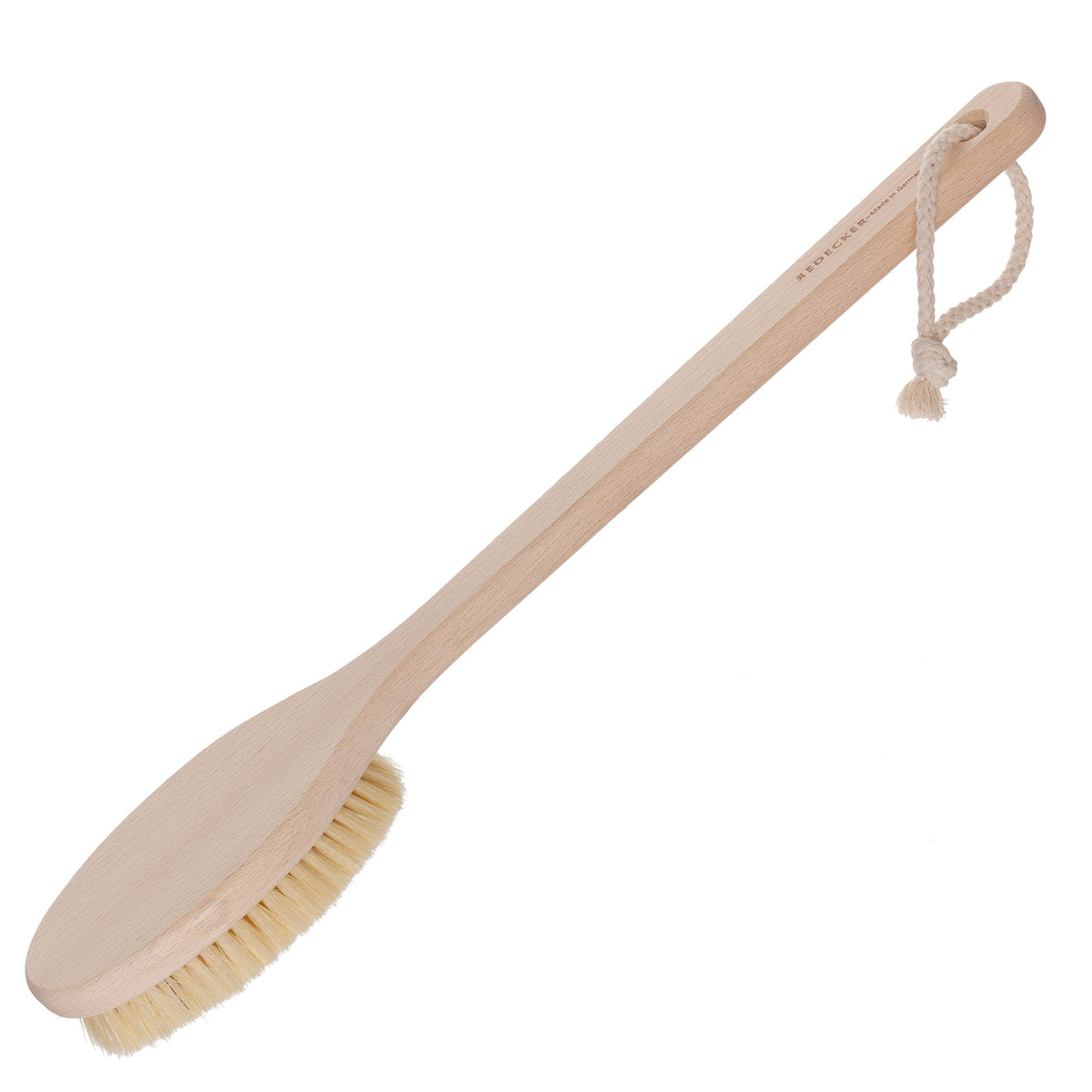 Redecker Beechwood Bath Brush - 17.75&quot; Long Handle, Boar Bristle For Exfoliating Skin