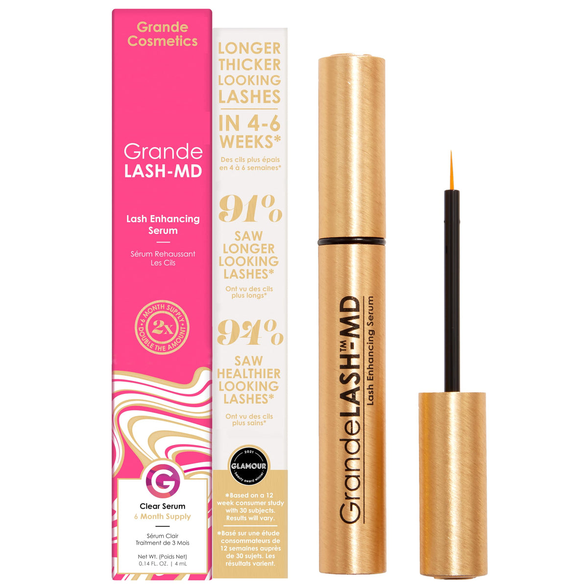 Grande Cosmetics Grandelash-Md Lash Enhancing Serum - 4 Ml, 6 Month Supply, Eyelash Growth