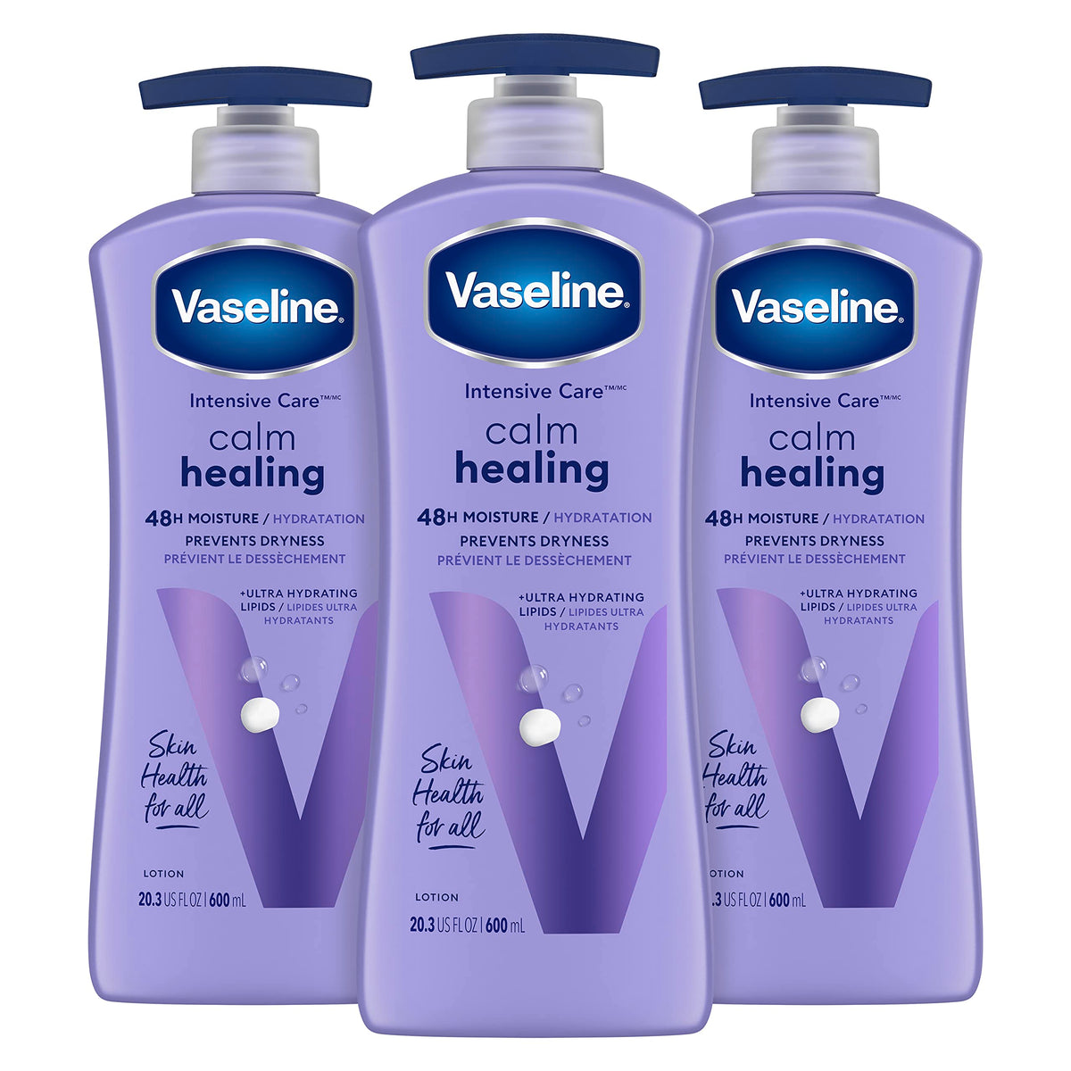 Vaseline Intensive Care Lavender Body Lotion, 20.3 Oz, Pack Of 3 - Ultra-Hydrating For Dry Skin