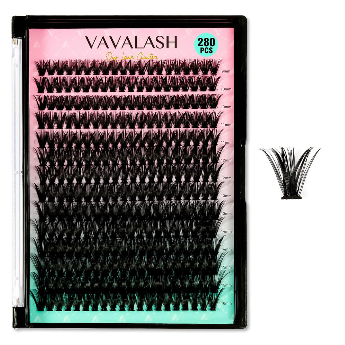 VAVALASH 120 PCS 50D Individual Cluster Lashes Extensions DIY 8-16mm Soft & Light Black